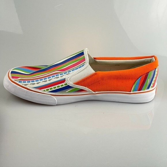 MAKAVELI BRANDED FLY BOY Shoes Multicolor Painted Stripe Canvas Slip-on Mens 13M - Picture 8 of 13